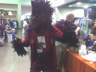 Velociraptor cosplayer