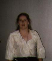 Leigh Kimmel tired after a writers' workshop in the heat and humidity of San Antonio